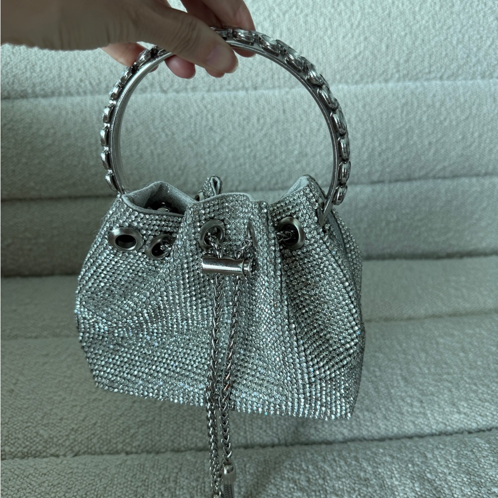 Liliana Silver Mini Bag with Chain Handle